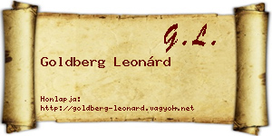 Goldberg Leonárd névjegykártya
