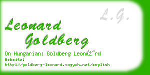 leonard goldberg business card